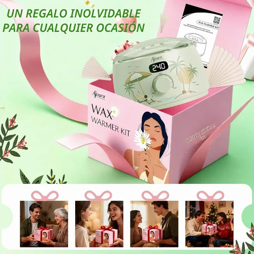 Vista 2 de Ajoura Kit de calentador de cera digital, sistema de depilación de calor Verde