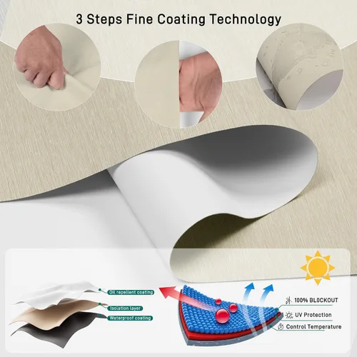 Vista 3 de Persianas enrollables opacas y cortinas sin cordones para ventanas con tela jacquard, protección UV, con aislamiento térmico, persianas