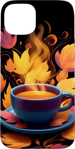 Vista 9 de iPhone 16 Coffee Autumn Leaves Fall Season Caffeine Thanksgiving Case