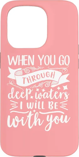 Vista 14 de iPhone 16 Bible Verse Isaiah 43:2 Christian Quote Motivational Gifts Case