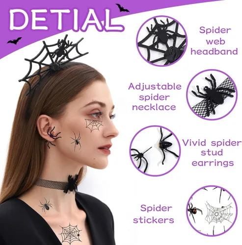 Vista 3 de TOKUFAGU Diadema de Halloween con cuernos de diablo con purpurina para adultos y niños, cuerno de diablo para fiesta de Halloween