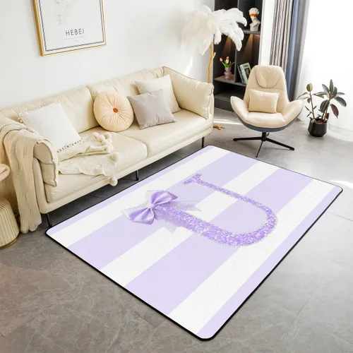 Vista 29 de Erosebridal Blue Bow Living Room Rugs Kawaii Bow Knot Decorative Carpet for Kids Girls Teens Women Girly Princess Bows Area Rug 3X5 Cute Ribbon