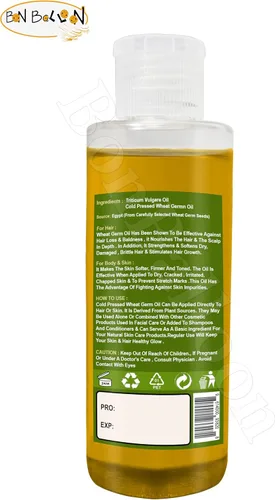 Vista 2 de Nature Max Aceite esencial de germen de trigo, aceites esenciales naturales sin diluir puro para el cuidado del cabello y la piel, prensado en frío