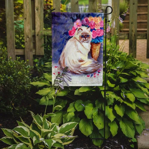 Vista 2 de Caroline's Treasures 7150GF Bandera de jardín con diseño de gato persa para buzón, bandera decorativa para patio exterior, obras de arte de patio