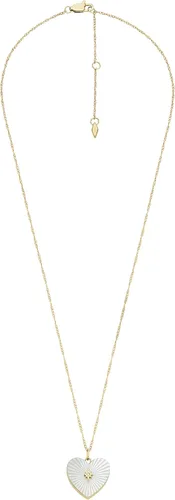 Vista 4 de Fossil - Collar con colgante de acero inoxidable en tono dorado para mujer