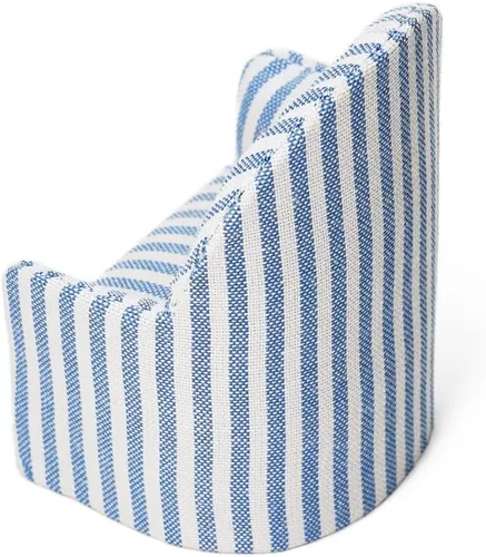 Vista 5 de Odoria 1/12 Silla en miniatura Sillón Casa de muñecas Muebles Accesorios, Rayas Azul y Blanca