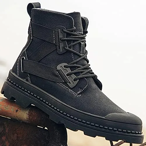 Vista 5 de Botas Chelsea para hombre, zapatos casuales de cuero para hombre, Oxford para hombre, color negro, talla grande de EE. UU. para cuero de vaca ancho