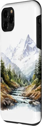 Vista 2 de Funda para iPhone 11 Pro acuarela montañas paisaje