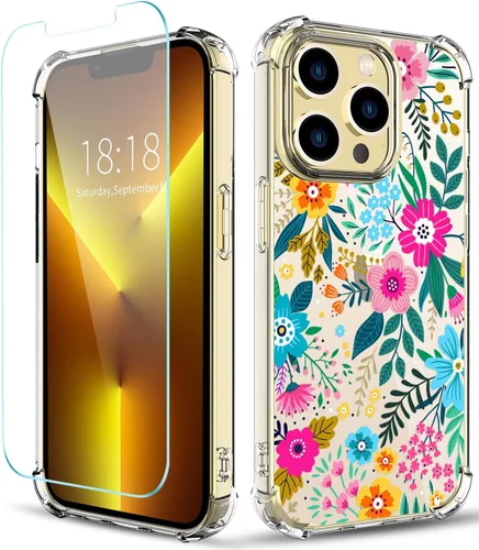 Vista 101 de Funda para iPhone 13 y iPhone 14 (6.1 pulgadas), funda protectora delgada de poliuretano termoplástico suave a prueba de golpes, bonito
