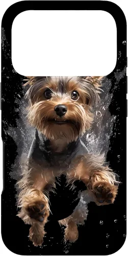 Vista 30 de Funda submarina para iPhone 16 Yorkshire Terrier buceo para perros