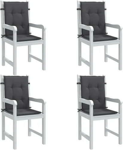 Vista 2 de Cojines de silla Lowback, 4 unidades, color antracita melange, 39.4 x 19.7 x 1.6 pulgadas, cojines de tela para Sillas De Comedor, cojines y cojines