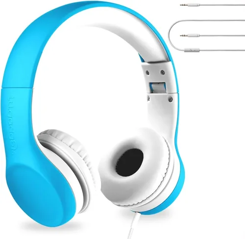 Vista 25 de LilGadgets Connect+ Pro - Auriculares con cable para niños con micrófono, limitación de volumen con cable, tecnología SharePort y acolchado