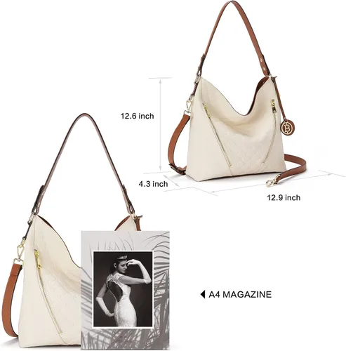 Vista 4 de BOSTANTEN Bolso de cuero para mujer, diseño de bolsos de hombro, Hobo