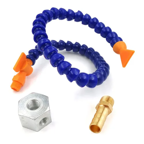 Vista 2 de Uenede Base magnética con conector de púas + boquilla plana de 1/4 pulgadas PT tubo de refrigerante de plástico con interruptor, manguera