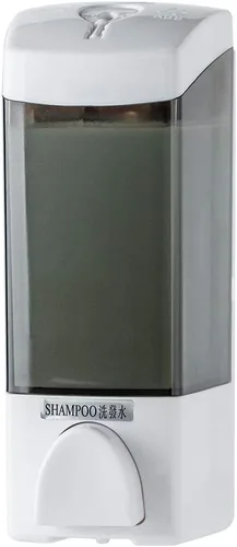 Vista 2 de Dispensador de jabón adhesivo de 10.1 fl oz, sin taladro, con adhesivo o montaje en pared con tornillos, dispensador de manos de champú, gel