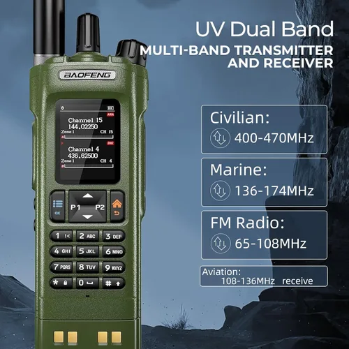 Vista 3 de BAOFENG DM32 DM-32UV DMR Radio Walkie Talkies de largo alcance Radio digital bidireccional Radio jamón de alta potencia de 10 W