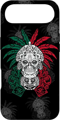 Vista 27 de Aztec Warrior Skull - Funda para iPhone 17, diseño de antepasados mexicanos