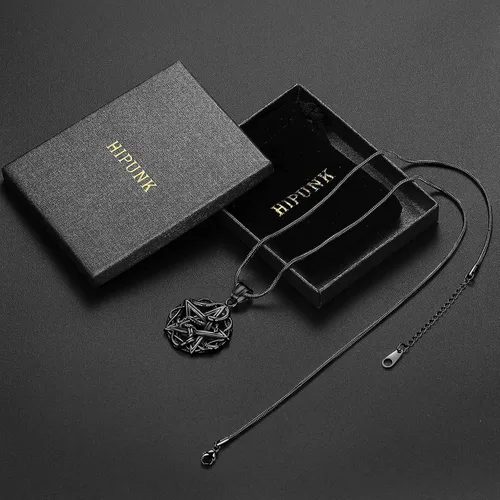 Vista 5 de Pentagram Pentacle Wiccan Necklace -Star Satanic Pendant 316L Stainless Steel Traditional Seal of Solomon Tetragrammaton Eliphas Levis Pentagra