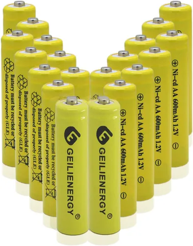 Vista 9 de AA tamaño NiCd AA 600mAh 1.2V baterías recargables para lámpara solar luz solar (12 PCS)