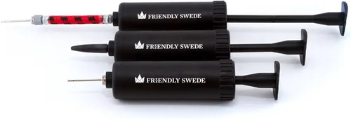 Vista 2 de The Friendly Swede Bomba de bola para pelotas deportivas, incluyendo agujas y boquillas, bomba de aire manual para pelotas, bomba de baloncesto