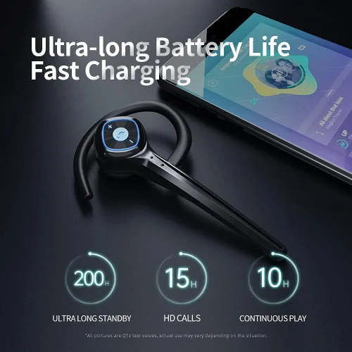 Vista 4 de AYI Auricular inalámbrico Bluetooth con cancelación de ruido dual, micrófono sin dolor, manos libres, sonido estéreo, izquierda/derecha