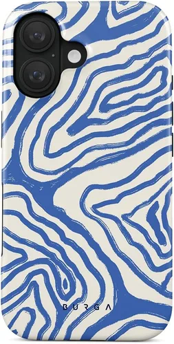 Vista 71 de BURGA-Funda p/teléfono compatible c/iPhone 14 Plus, carcasa rígida híbrida de 2 capas + Funda protectora de silicona, almendras latte a lunares