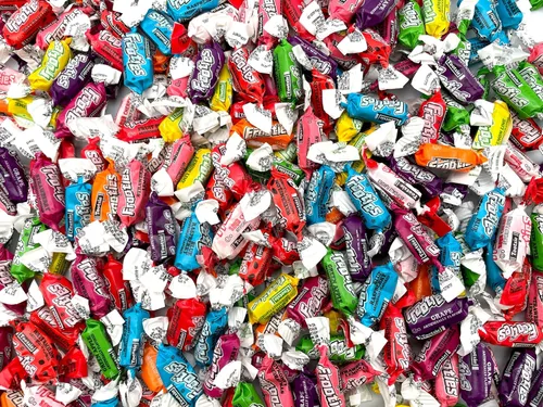 Vista 3 de FROOTIES Taffy Candy 2 LB (10 sabores surtidos de mezcla) – Caramelos a granel, caramelos envueltos individualmente, masticables de frutas, sin maní