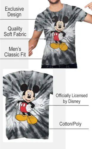 Vista 2 de Disney Camiseta clásica de manga corta con estampado de Mickey Mouse para hombre