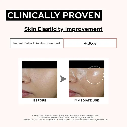 Vista 5 de Máscara luminosa de colágeno focalización de elasticidad, cuidado radiante y tonificación Mascarilla de envoltura – Piel de vidrio Cuidado