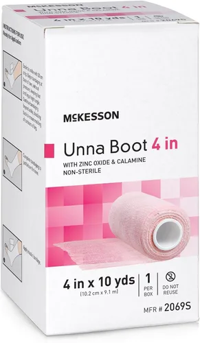 Vista 4 de McKesson Botas Unna Rosa 4" x 10 Yd con Óxido de Zinc 2069S, 1 Ct