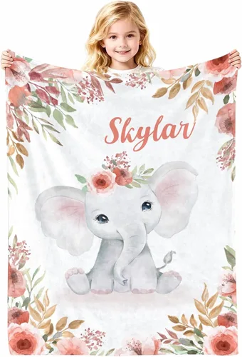 Vista 28 de Manta de bebé personalizada con nombre, cobijas de franela suaves y personalizadas con diseño de animales para recién nacidos, niños y niñas