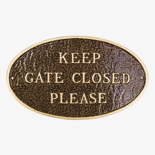Vista 8 de Montague Metal Products - Letrero de placa con texto en inglés "Keep Gate Closed Please State" - Letrero de puerta - Placa de pared o césped cerrada
