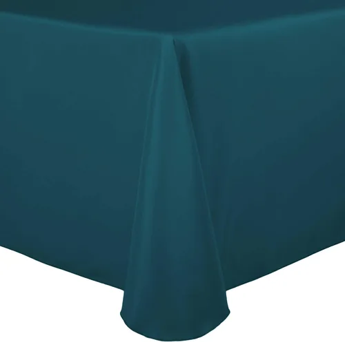 Vista 25 de Ultimate Textile 60 x 102 in Oval Tablecloth Polyester Linen - Machine Washable Stain & Wrinkle Resistant Seamless Design for Dining Events - Aqua