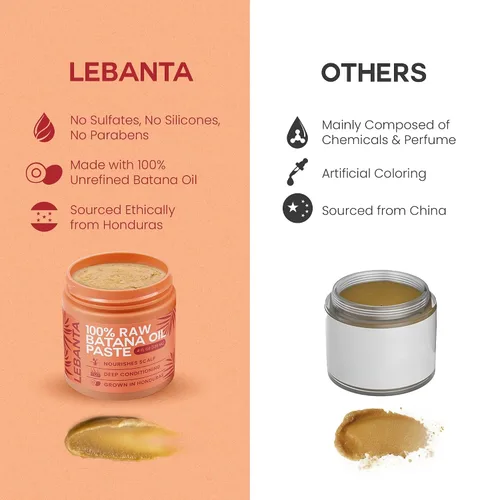 Vista 5 de Lebanta Aceite de batana crudo para el crecimiento del cabello – 100% puro, orgánico de 4 onzas Batana de Honduras para cabello natural grueso