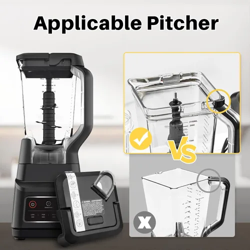 Vista 2 de Tapa de repuesto compatible con Ninja Blender de 72 onzas XL (solo para nuevos modelos con extensión de llanta), compatible con Ninja BL660 BL770