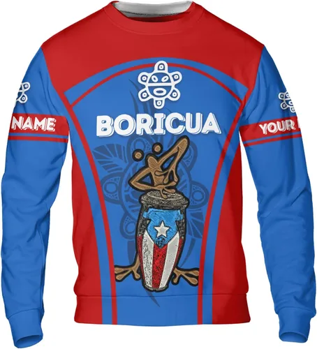 Vista 5 de AOVL - Camisetas con nombre personalizado de Puerto Rico en 3D, camiseta de bandera de Puerto Rico para hombres y mujeres, S-5XL con bandera