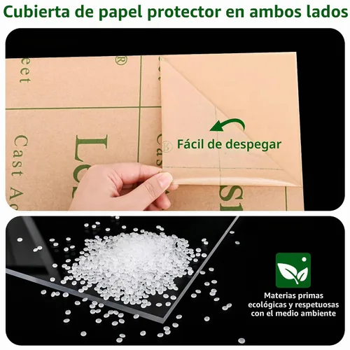 Vista 4 de Hoja de acrílico 6 x 8 Lesnlok 2 piezas de láminas de plexiglás transparente de 1/8 pulg de grosor 3 mm, para señal, manualidades, marco de fotos