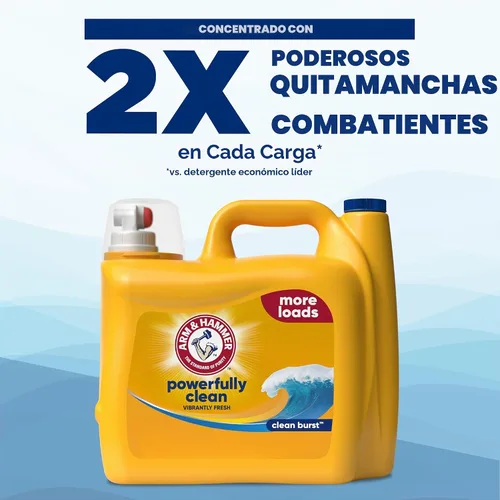 Vista 2 de ARM & HAMMER Detergente líquido para ropa, aroma Clean Burst, 174 onzas