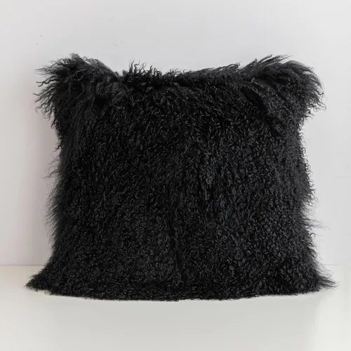 Vista 7 de MOOX Fundas de Almohada de Piel de Cordero Mongol Lumbar Decorativas de Piel de Oveja Funda de Almohada de Lana Auténtica Acento Tibetano Sala