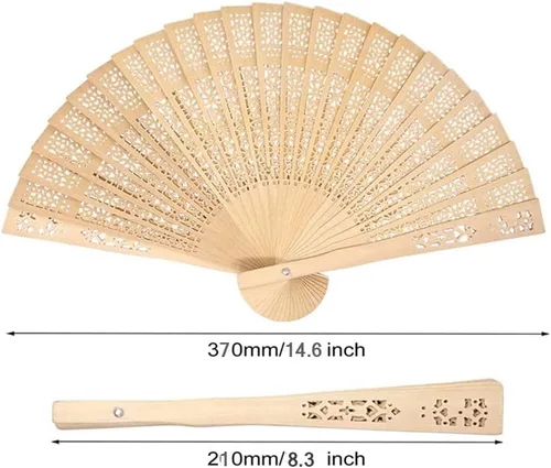 Vista 7 de grr 50 abanicos de madera personalizados, decoración de fiesta de sándalo para decoración de fiesta, abanico plegable de madera, regalos de boda