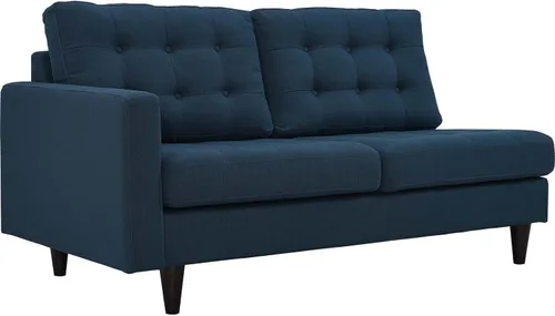 Vista 36 de Sofá esquinero Modway Empress, estilo de mediados de siglo, tapizado de tela en avena, Tela, Celeste