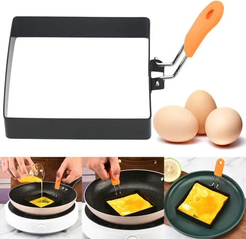 Vista 8 de 3.9 in 1/2 Pcs Egg Ring Non-stick Egg Cooker Ring Stainless Steel Heat