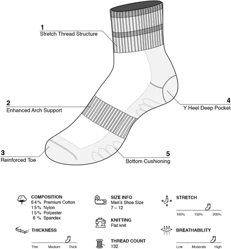 Vista 2 de u&i - Calcetines deportivos de algodón para hombre (4 unidades, 8 unidades)