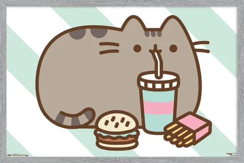 Vista 16 de Trends International Pusheen - Póster de pared de alimentos, 14.725 x 22.375 pulgadas, versión enmarcada de madera de granero