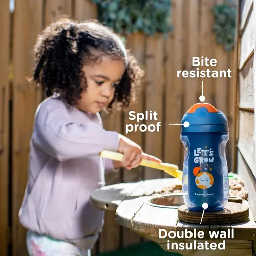 Vista 2 de Tommee Tippee Botella Sippee Aislada Superstar, 12m+, 9oz, Paquete de 3, Botella de Entrenamiento para Niños Pequeños sin Derrames, a Prueba