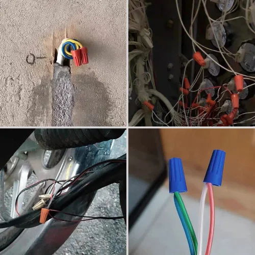 Vista 6 de ZIPCCI 300 conectores de cable eléctrico, conexión de tuercas de torsión de terminales de tornillo de tapas de alambre rojo