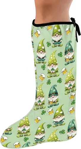 Vista 13 de Funda de fundición de pierna verde para pie de gato negro, funda decorativa para patas, regalo del día de San Patricio, debajo de la rodilla, manga