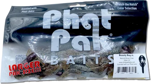 Vista 9 de Phat Pak Baits - Beasty Bug Jr Ned Rig Craw Finesse Bass Señuelo de pesca de plástico suave 20ct 2.8" Bicho Bama