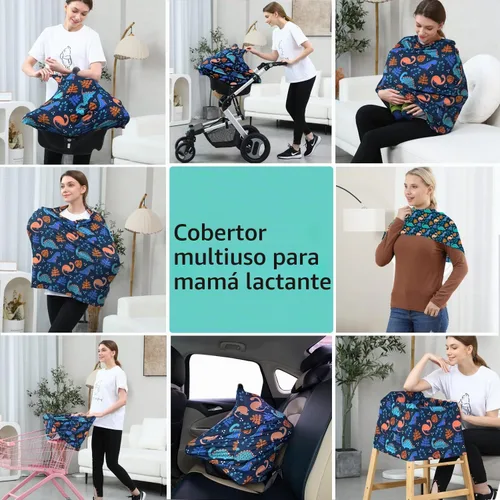 Vista 4 de Fundas de asiento de automóvil para bebés - Cubierta de toldo multiusos para asiento de automóvil, fundas para lactancia materna, cubierta de toldo