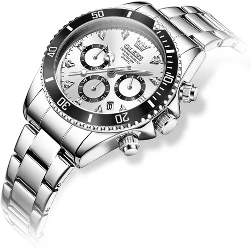 Vista 9 de OLEVS - Reloj de mujer de moda, reloj de vestir con diamantes, para mujer, analógico, de cuarzo, acero inoxidable, impermeable, luminoso, con fecha